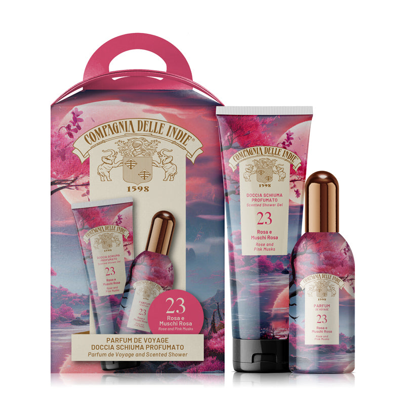 COMPAGNIA DELLE INDIE Set 23 Doccia Schiuma Rosa E Muschi Rosa 250ml + Parfum 100ml