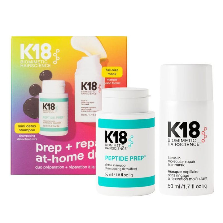 K18 Set Mini Home Duo Peptide Prep Detox Shampoo 53ml + Leave In Molecular Mask 50ml