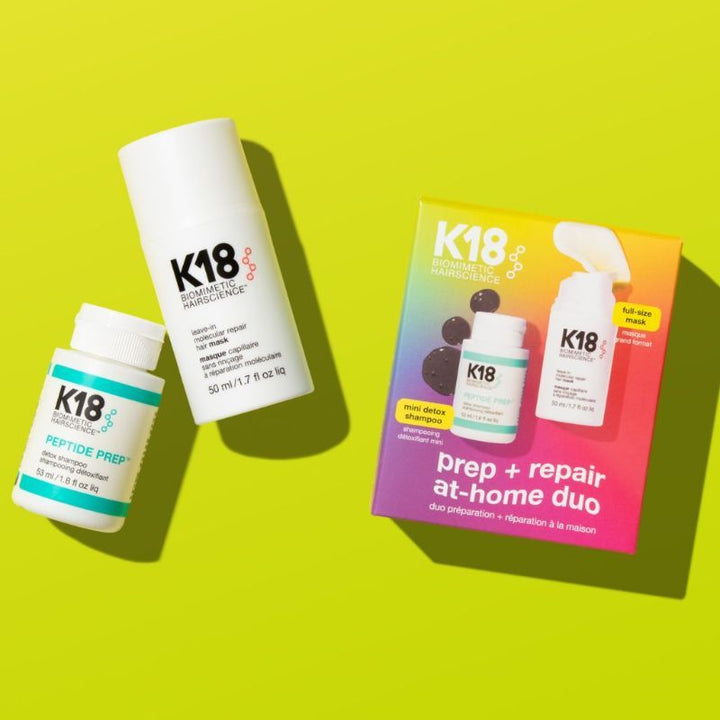 K18 Set Mini Home Duo Peptide Prep Detox Shampoo 53ml + Leave In Molecular Mask 50ml