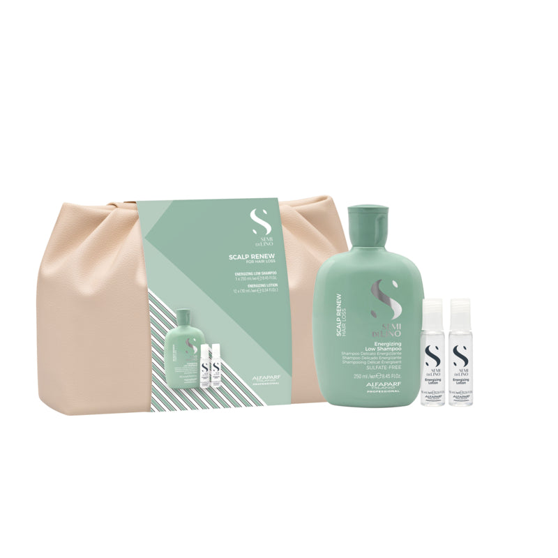 ALFAPARF MILANO Set Semi Di Lino Scalp Renew Energizing Shampoo 250ml + Lotion 24x10ml + Pochette Omaggio