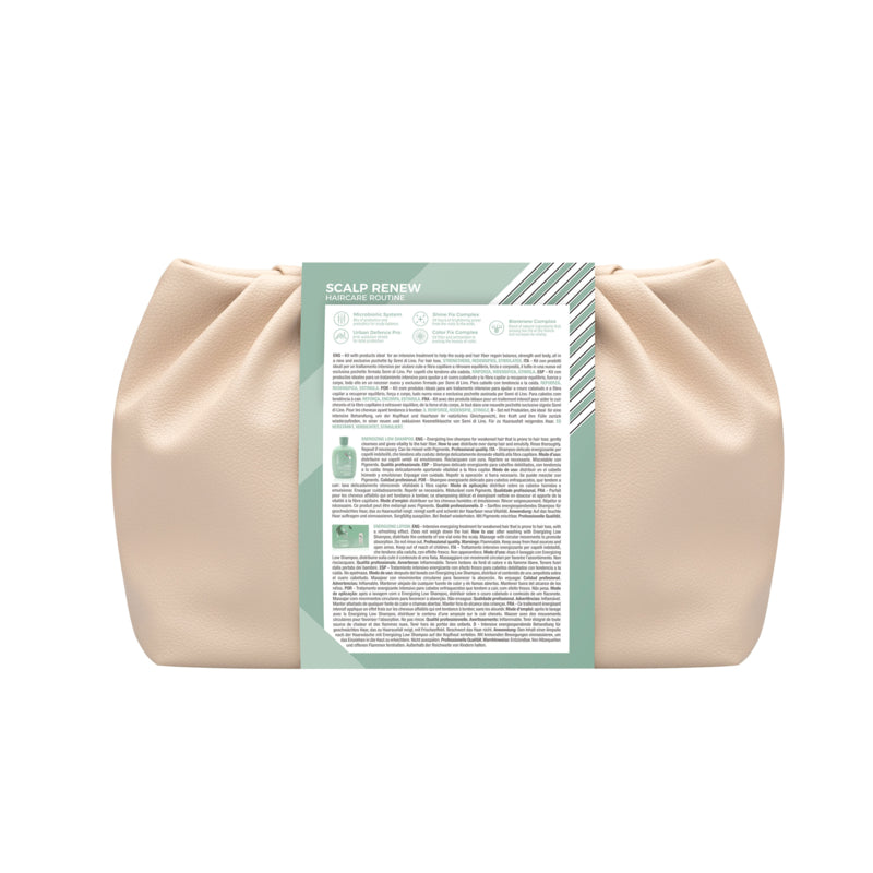 ALFAPARF MILANO Set Semi Di Lino Scalp Renew Energizing Shampoo 250ml + Lotion 24x10ml + Pochette Omaggio