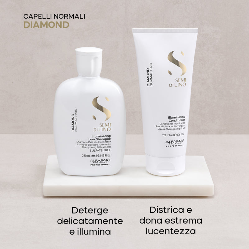 ALFAPARF MILANO Set Semi Di Lino Diamond Illuminating Shampoo 250ml + Conditioner 200ml
