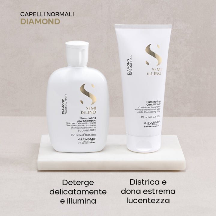 ALFAPARF MILANO Set Semi Di Lino Diamond Illuminating Shampoo 250ml + Conditioner 200ml