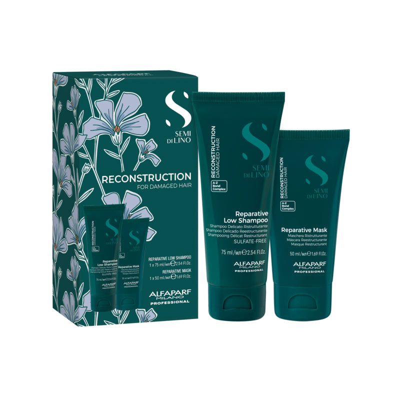 ALFAPARF MILANO Set Semi Di Lino Reconstruction Reparative Shampoo 75ml + Mask 50ml