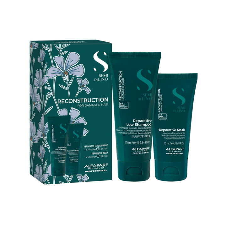 ALFAPARF MILANO Set Semi Di Lino Reconstruction Reparative Shampoo 75ml + Mask 50ml