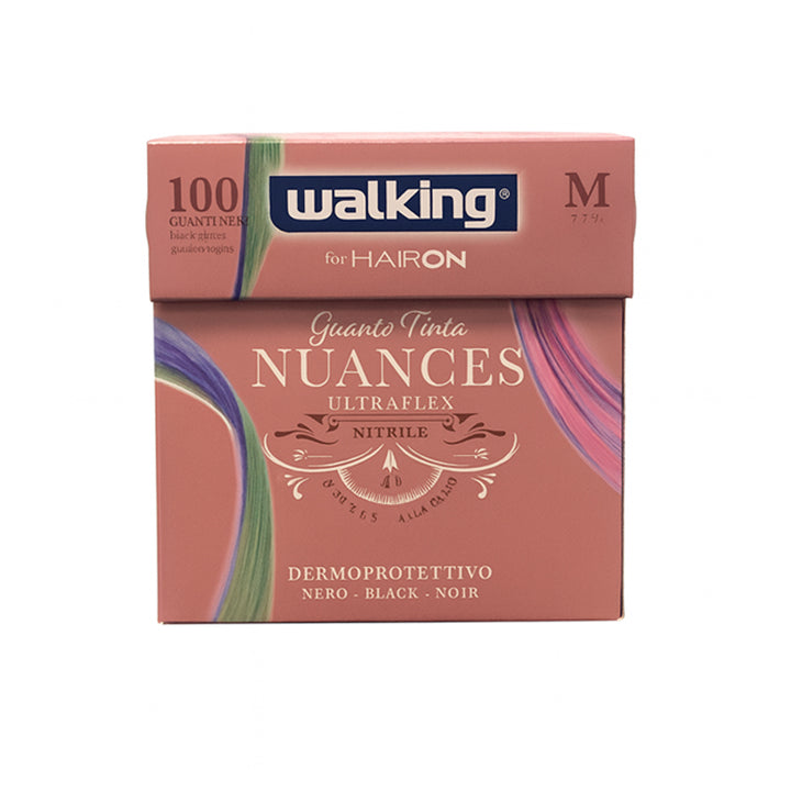 WALKING Guanti Nitrile Tinta 4.0 Nuances Ultraflex Neri 100pz Taglia M