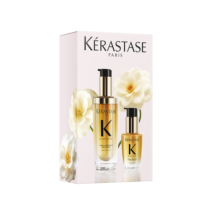 KERASTASE Set Cofanetto Regalo Duo Elixir Ultime L'Huile Original Refillable 75ml + 30ml