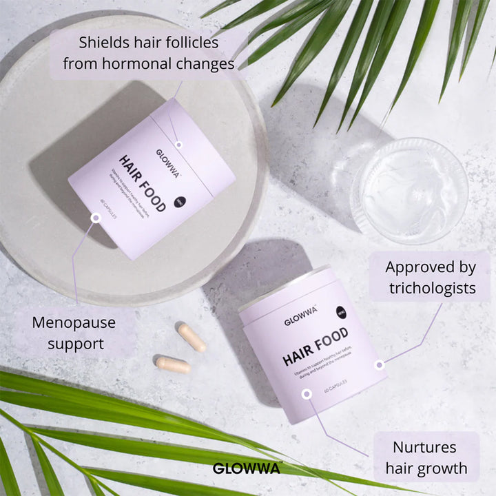 GLOWWA Hair Food Meno Integratore Per Capelli 60 Capsule
