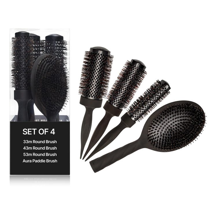 COCCO Set Aura Tri-Lon Technology Brush 4pz Nero
