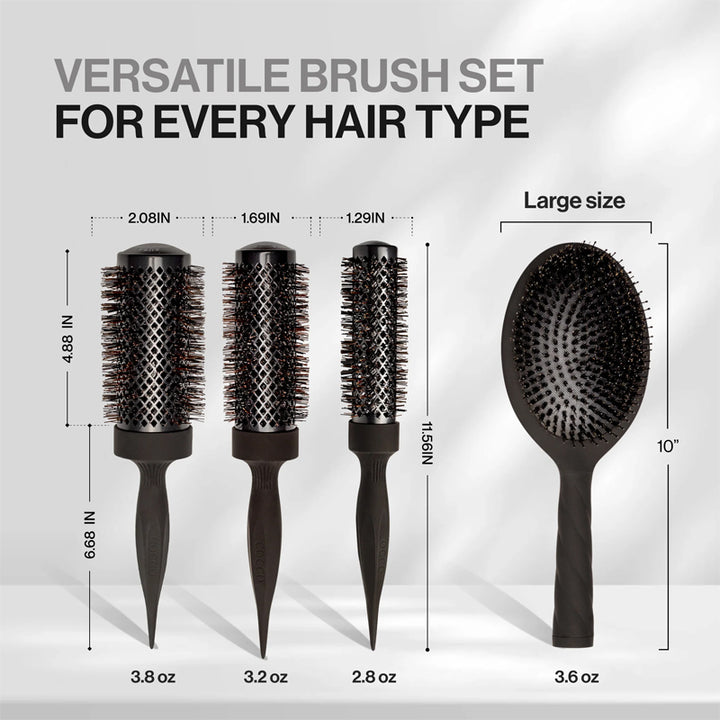 COCCO Set Aura Tri-Lon Technology Brush 4pz Nero