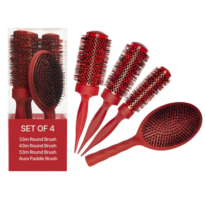 COCCO Set Aura Tri-Lon Technology Brush 4pz Rosso