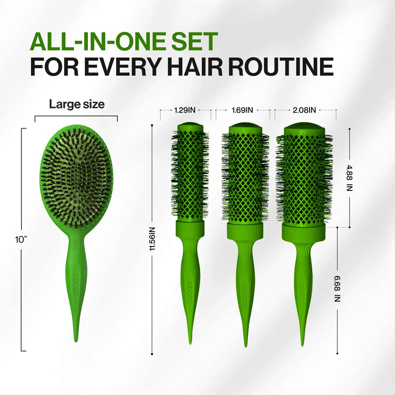 COCCO Set Aura Tri-Lon Technology Brush 4pz Verde