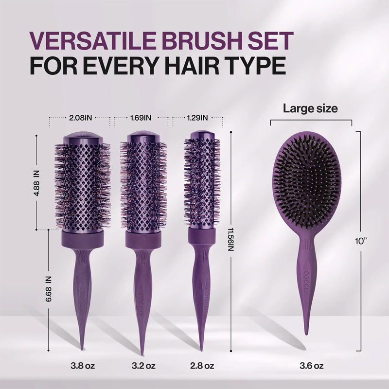 COCCO Set Aura Tri-Lon Technology Brush 4pz Viola