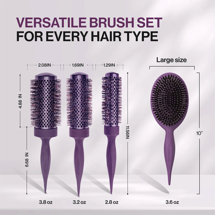 COCCO Set Aura Tri-Lon Technology Brush 4pz Viola