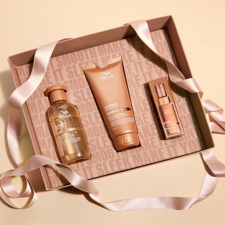 WELLA PROFESSIONALS Set Cofanetto Ultimate Smooth Shampoo 250ml + Conditioner 200ml + Miracle Oil 30ml