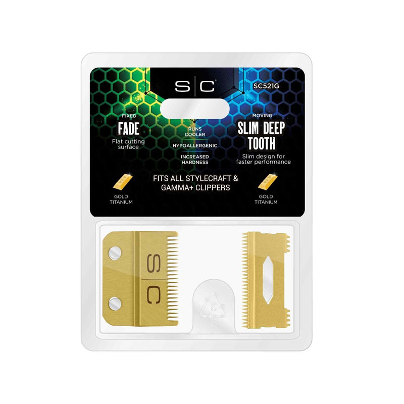 STYLECRAFT Gold Titanium Fade Slim Deep Tooth Testina Di Ricambio
