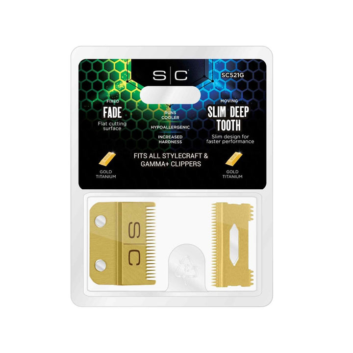 STYLECRAFT Gold Titanium Fade Slim Deep Tooth Testina Di Ricambio