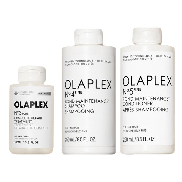 OLAPLEX Kit Treatment N°3 Plus 100ml + Shampoo N°4 Fine 250ml + Conditioner N°5 Fine 250ml