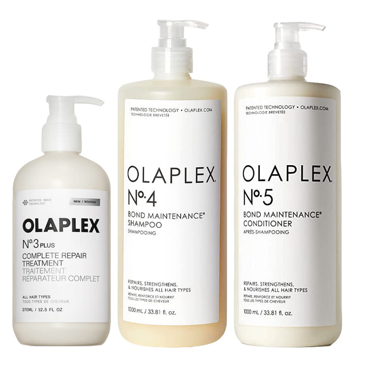 OLAPLEX Kit Treatment N°3 Plus 370ml + Shampoo N°4 1000ml + Conditioner N°5 1000ml
