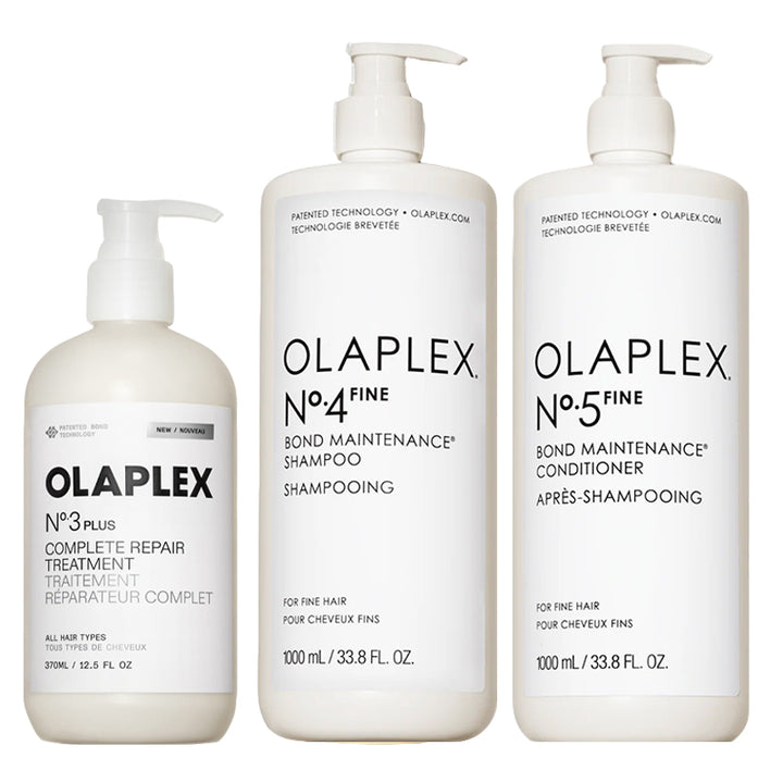 OLAPLEX Kit Treatment N°3 Plus 370ml + Shampoo N°4 Fine 1000ml + Conditioner N°5 Fine 1000ml