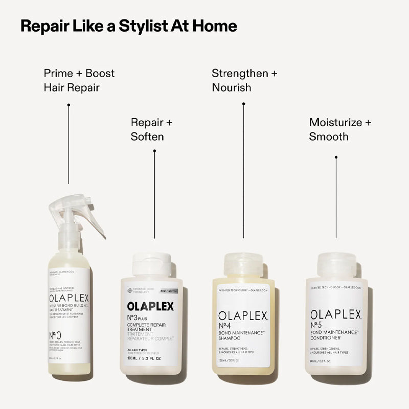 OLAPLEX Kit Intensive N° 0 155ml + Treatment 3 Plus 100ml + Shanpoo N°4 250ml + Conditioner N°5  250ml