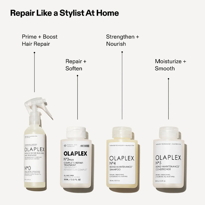 OLAPLEX Kit Intensive N° 0 155ml + Treatment 3 Plus 100ml + Shanpoo N°4 250ml + Conditioner N°5  250ml
