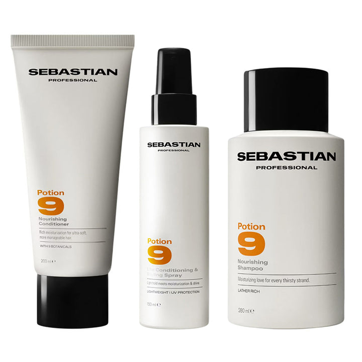 SEBASTIAN Kit Potion 9 Cond 200ml+ Styling Spray 150ml+ Sha 280ml