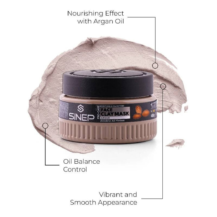 SINEP Pro-Care Face Clay Masque Argan 400ml
