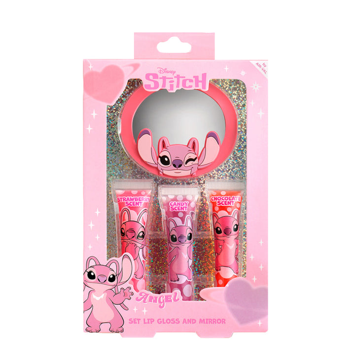 AIR VAL Set Disney Stitch Angel Lip Gloss 3x7.5ml + Specchio