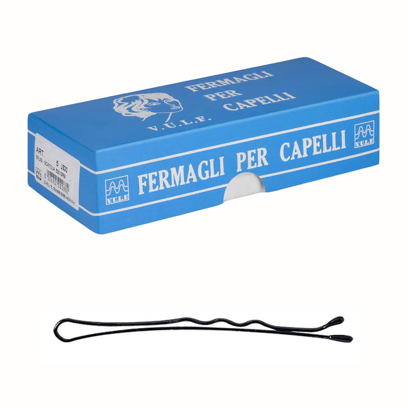 XANITALIA Fermagli Ondulati 5cm Neri Box 500gr