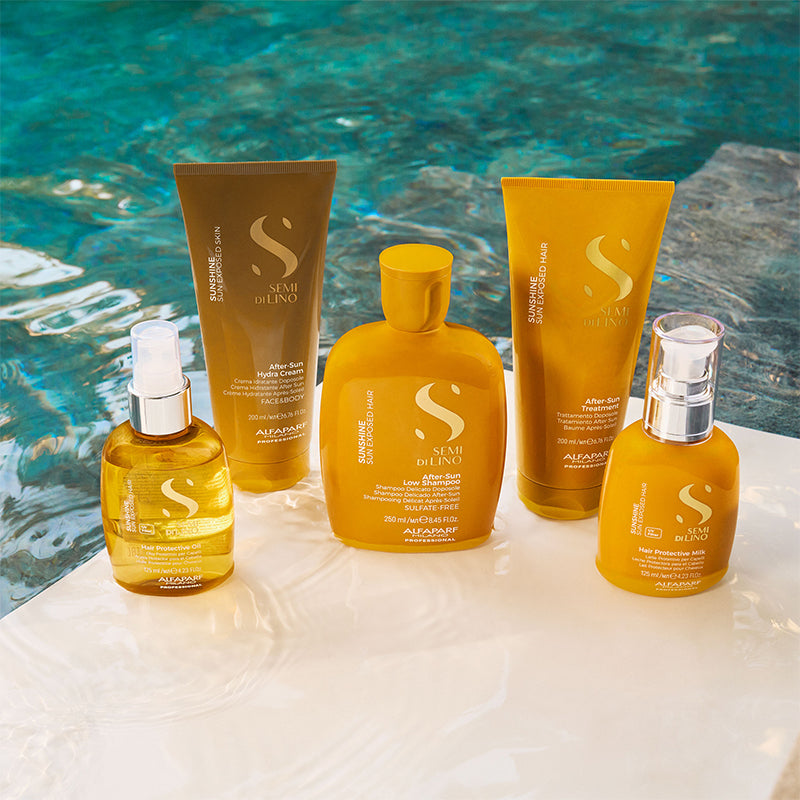 ALFAPARF MILANO Kit Semi Di Lino Sunshine Shampoo 250ml + Treatment 200ml + Protective Milk 125ml + Pochette Omaggio