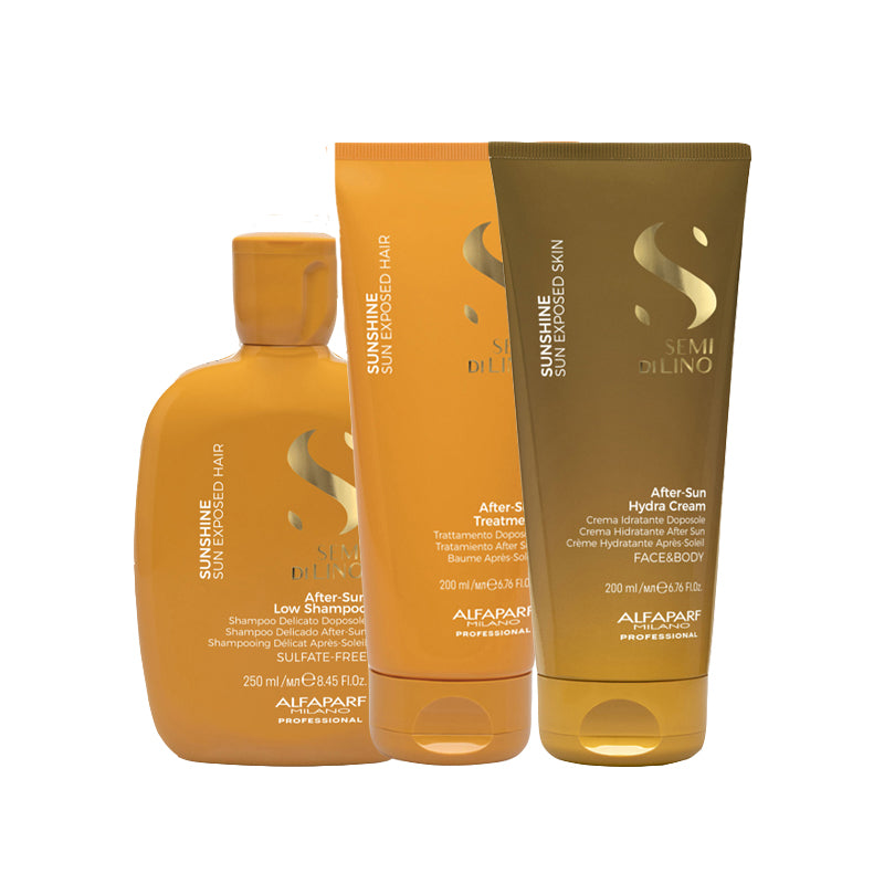 ALFAPARF MILANO Kit Semi Di Lino Sunshine Shampoo 250ml + Treatment 200ml + Hydra Cream 200ml