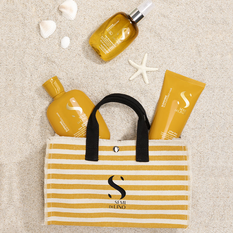 ALFAPARF MILANO Kit Semi Di Lino Sunshine Shampoo 250ml + Treatment 200ml + Hydra Cream 200ml + Bag Omaggio
