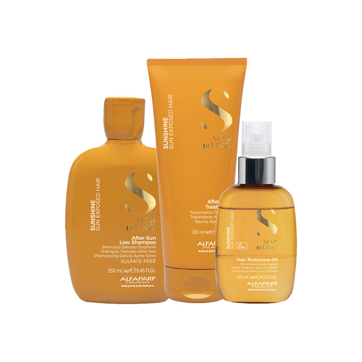 ALFAPARF MILANO Kit Semi Di Lino Sunshine Shampoo 250ml + Treatment 200ml + Oil 125ml