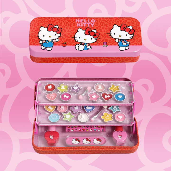 AIR VAL Set Hello Kitty Makeup Tin With Folding Trays