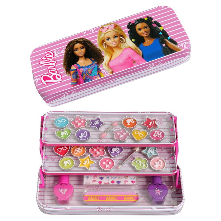 AIR VAL Set Barbie Makeup Tin With 3 Folding Trays