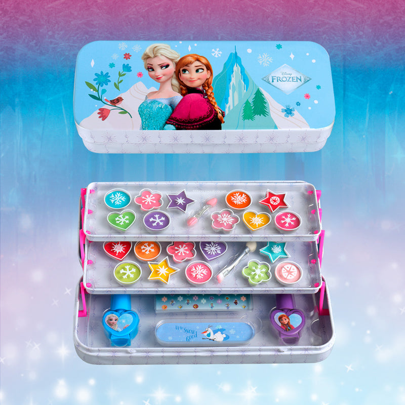 AIR VAL Set Disney Frozen Makeup Tin With Folding Trays
