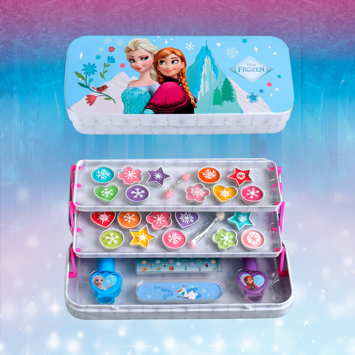 AIR VAL Set Disney Frozen Makeup Tin With Folding Trays