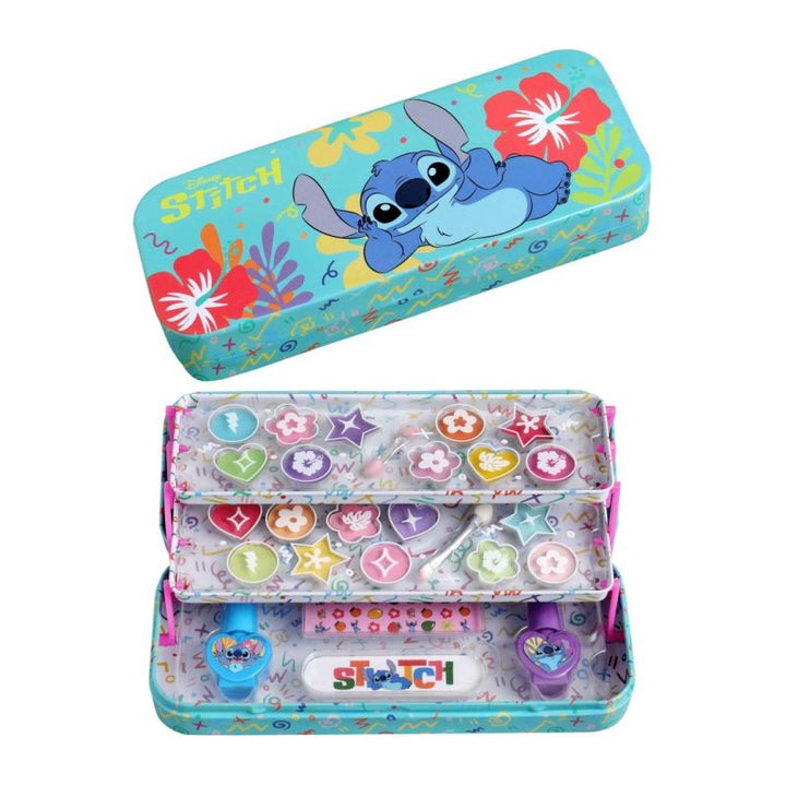 AIR VAL Set Disney Stitch Makeup Tin With 3 Folding Trays