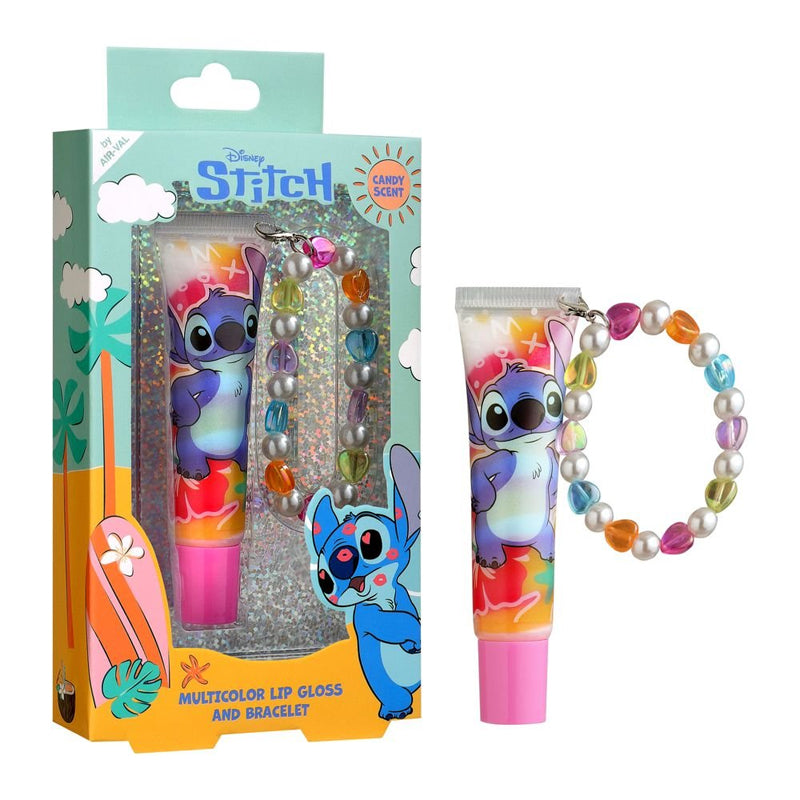 AIR VAL Maquillaje Stitch Brillo Labios + Pulsera 13ml