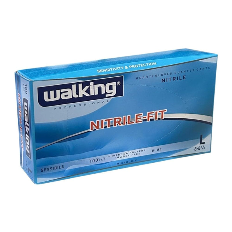 WALKING Guanti Nitrile Fit Blue 100pz Blue Taglia L