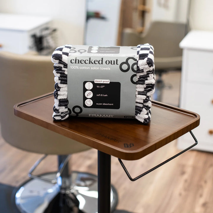 FRAMAR Cotton Salon Towels Black & White 16x27cm 6pz