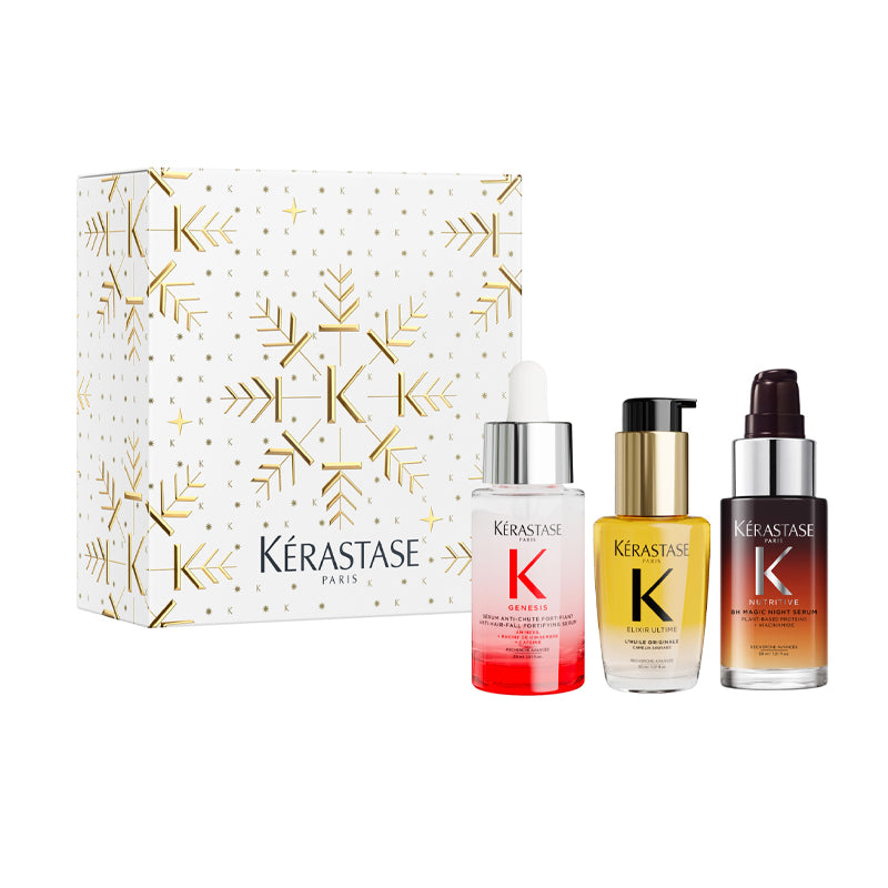 KERASTASE Set mini Iconics Trio Holiday Fortifiant 30ml + Night Serum 30ml + L'Huile 30ml