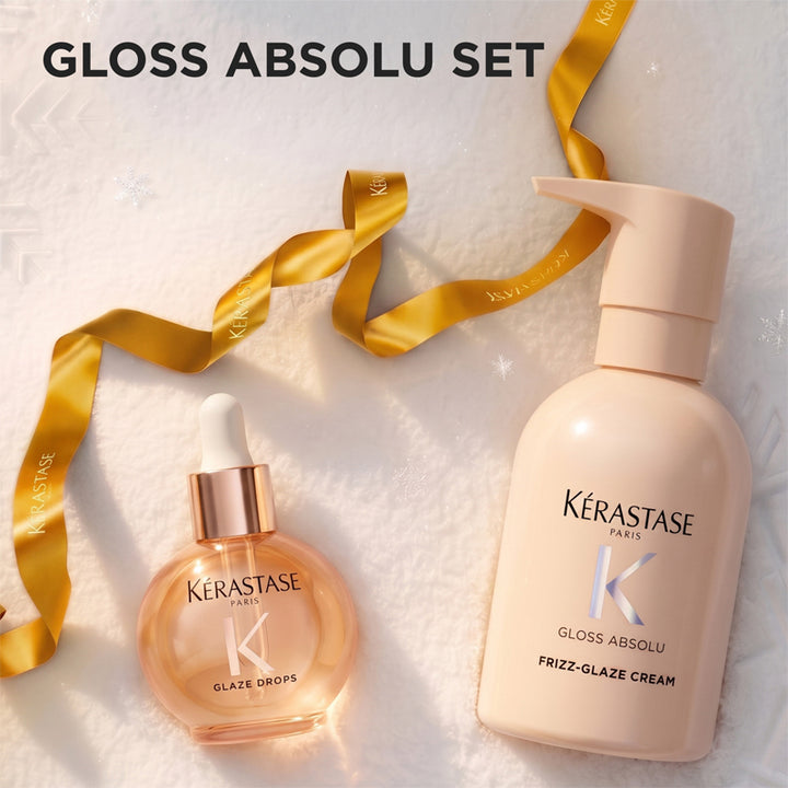 KERASTASE Set Holiday Gloss Absolut Glaze Drops 45ml + Frizz Glaze Cream 240ml