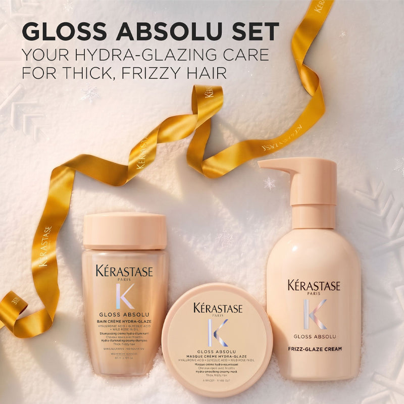 KERASTASE Set Holiday Gloss Absolu Shampoo 80ml + Mask 75ml + Frizz Glaze Cream 240ml