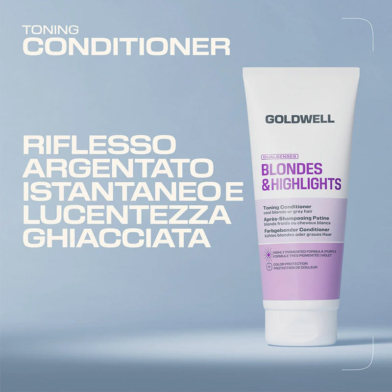 GOLDWELL DS Blondes & Highlights Toning Conditioner 200ml (immagine 3)