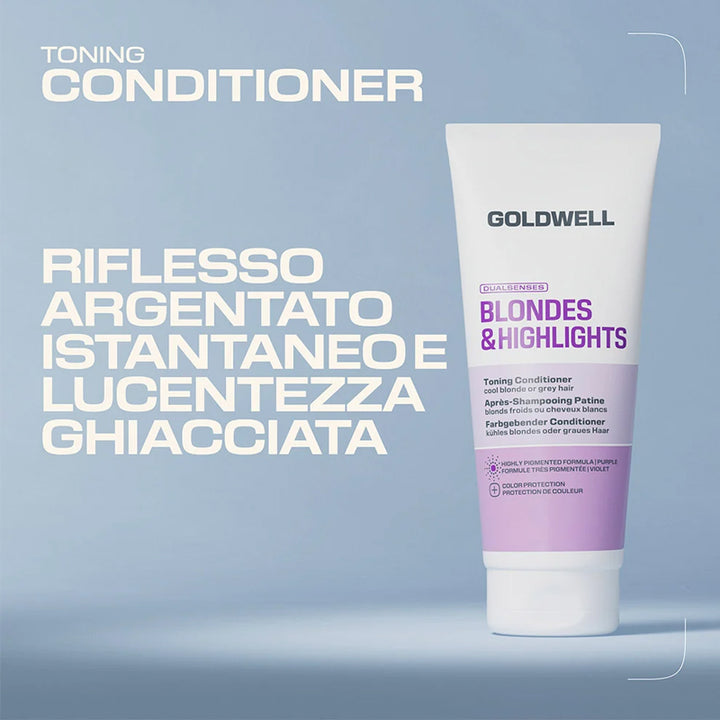GOLDWELL DS Blondes & Highlights Toning Conditioner 200ml (immagine 3)