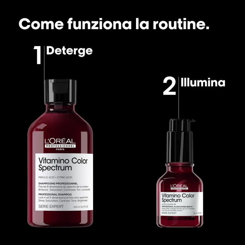 L'OREAL Set Holiday Vitamino Color Spectrum Shampoo 300ml + Serum 50ml (immagine 3)