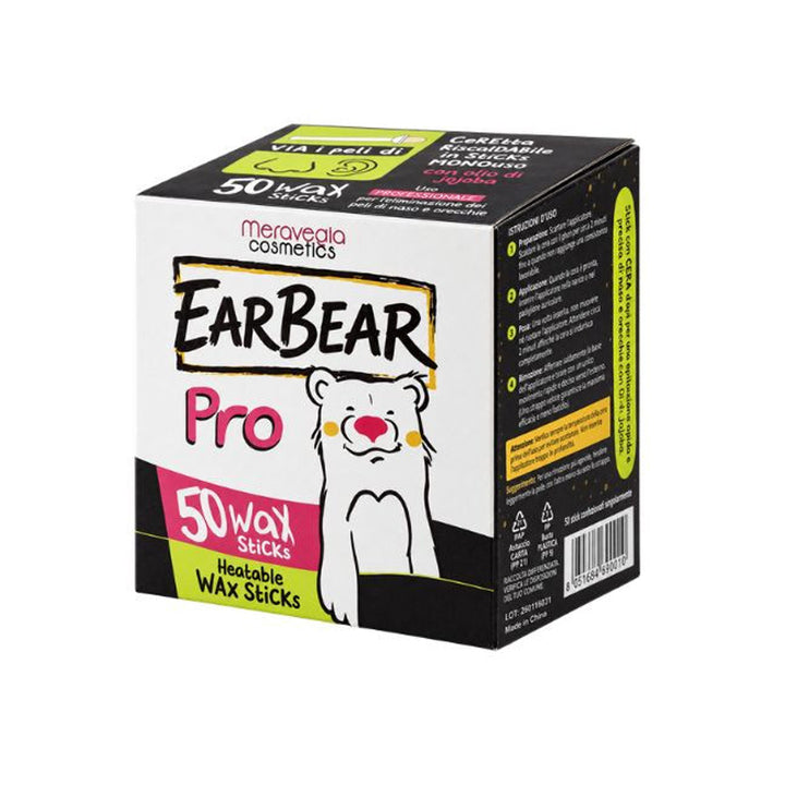 MERAVEGIA COSMETICS Ear Bear Pro Ceretta Riscaldabile In Sticks Naso E Orecchie 50pz (immagine 1)