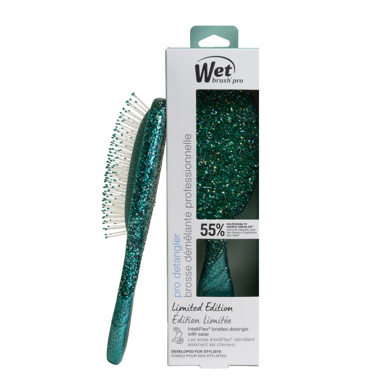 WET BRUSH Pro Detangeler Winter Wonderland Glitter Green Limited Edition (immagine 3)